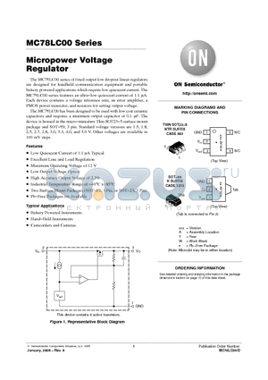 MC78LC50NTRG datasheet - Micropower Voltage Regulator