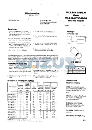 MLL14KESD11 datasheet - SURFACE MOUNT