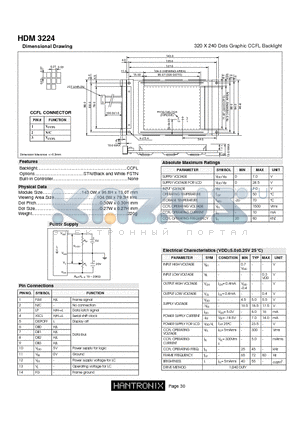 HDM3224 datasheet - 320 X 240 Dots Graphic CCFL Backlight