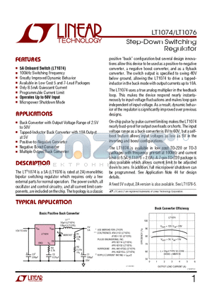 LT1074CK datasheet - Step-Down Switching Regulator