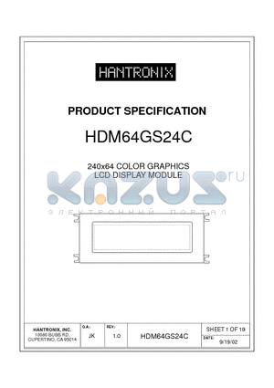 HDM64GS24C datasheet - 240x64 COLOR GRAPHICS LCD DISPLAY MODULE
