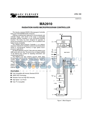 MAS2910CE datasheet - RADIATION HARD MICROPROGRAM CONTROLLER