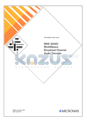 MAS3506D datasheet - WorldSpace WorldSpace Audio Decoder