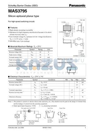 MAS3795 datasheet - Silicon epitaxial planar type