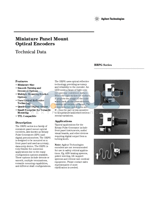 HRPG-AD16 datasheet - Miniature Panel Mount Optical Encoders