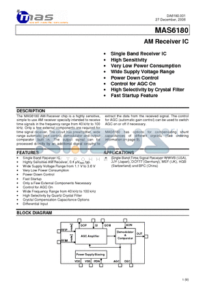 MAS6180A5TC00 datasheet - AM Receiver IC