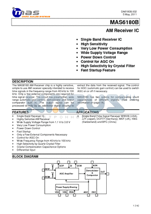 MAS6180B datasheet - AM Receiver IC