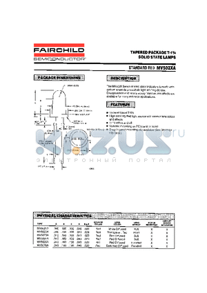 MV502XA datasheet - TAPERED PACKAGE T-1n SOLID STATE LAMPS