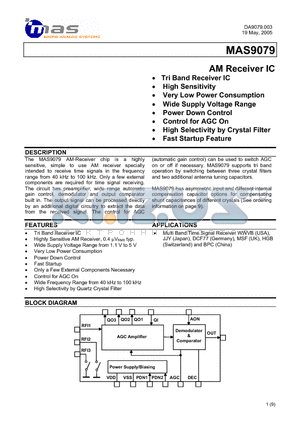 MAS9079A1TC00 datasheet - AM Receiver IC