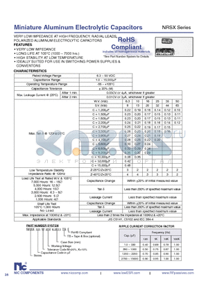 NRSX103M50V6.3X7TRF datasheet - Miniature Aluminum Electrolytic Ca pac i tors