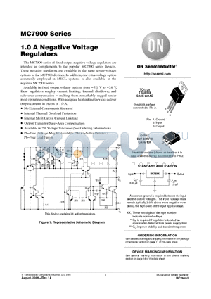 MC7905BD2T datasheet - 1.0 A Negative Voltage Regulators