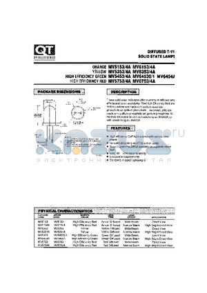 MV5153 datasheet - DIFFUSED T-13/4 SOLID STATE LAMPS