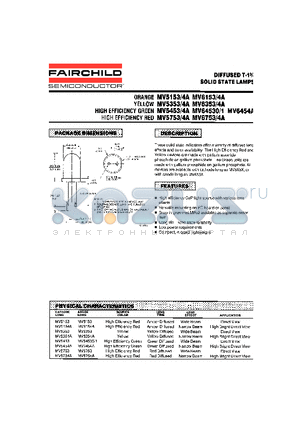 MV5153A datasheet - DIFFUSED T-1 SOLID STATE LAMPS
