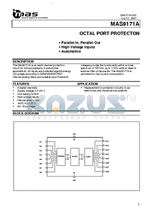 MAS9171A datasheet - OCTAL PORT PROTECTON