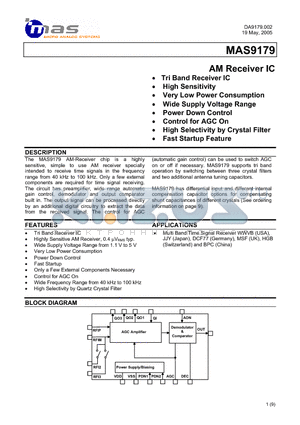 MAS9179A3 datasheet - AM Receiver IC