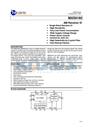 MAS9180A1TC00 datasheet - AM Receiver IC