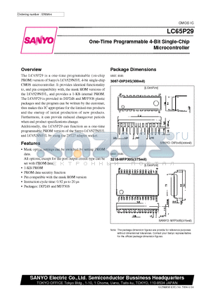 LC651202L datasheet - One-Time Programmable 4-Bit Single-Chip Microcontroller