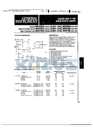 MV5360 datasheet - CLEAR LENS T-100 SOLID STATE LAMPS