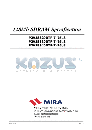 P2V28S20ATP-7 datasheet - 128Mb SDRAM Specification