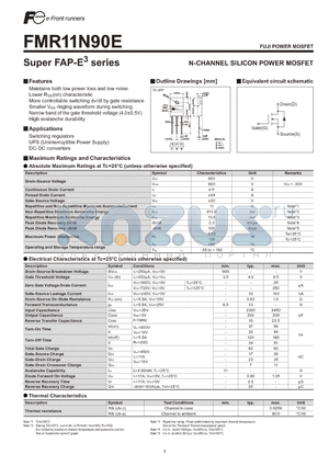 FMR11N90E datasheet - N-CHANNEL SILICON POWER MOSFET