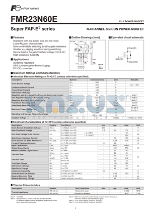 FMR23N60E datasheet - N-CHANNEL SILICON POWER MOSFET