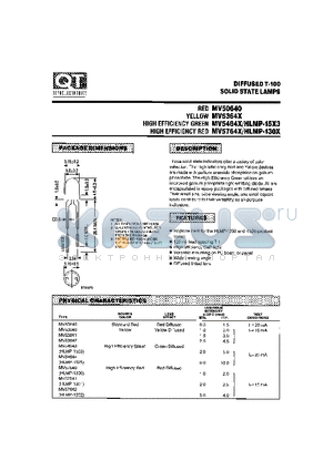 MV53641 datasheet - DIFFUSED T-100 SOLID STATE LAMPS