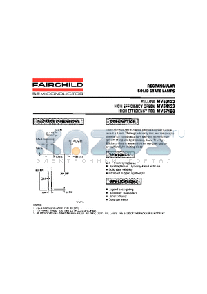 MV54123 datasheet - RECTANGULAR SOLID STATE LAMPS