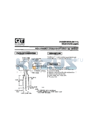 MV5437 datasheet - 3 LEADS BICOLOR T-1 3/4 SOLID STATE LAMPS