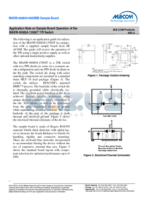 MASW-000834-000SMB datasheet - Application Note on Sample Board Operation of the MASW-000834-13560T T/R Switch