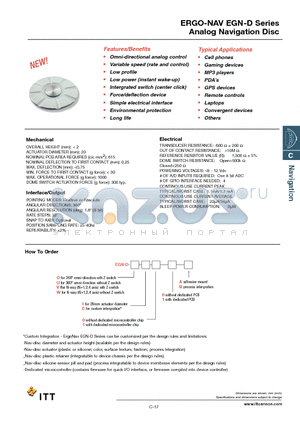 EGN-D-O110A datasheet - Analog Navigation Disc