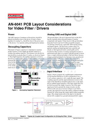 FMS3810 datasheet - PCB Layout Considerations for Video Filter / Drivers