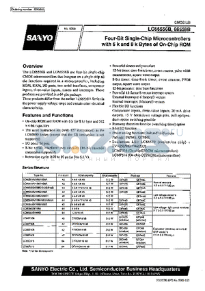 LC66304A datasheet - Four-Bit Single-Chip Microcontrollers with 6k and 8k of On-Chip ROM