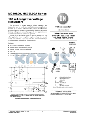 MC79L05ACDG datasheet - 100 mA Negative Voltage Regulators