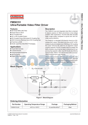 FMS6151_10 datasheet - Ultra-Portable Video Filter Driver