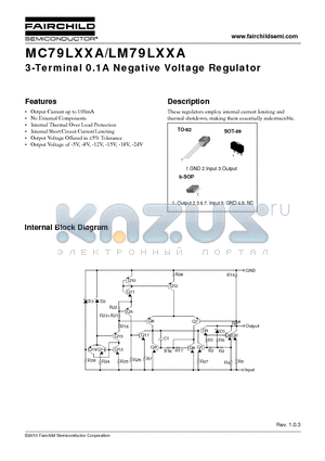 MC79L08ACP datasheet - 3-Terminal 0.1A Negative Voltage Regulator