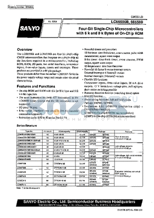 LC66354S datasheet - Four-Bit Single-Chip Microcontrollers with 6k and 8k of On-Chip ROM