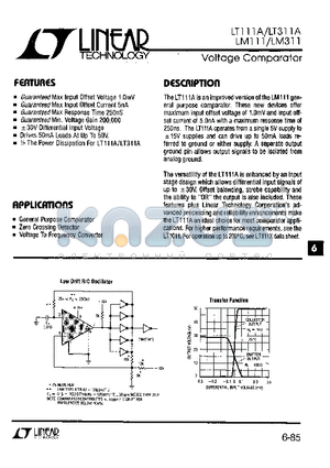 LT111AJ8 datasheet - Voltage Comparator