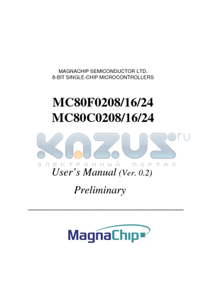 MC80C0216 datasheet - 8-BIT SINGLE-CHIP MICROCONTROLLERS