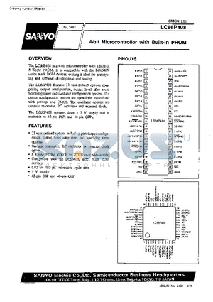 LC66508B datasheet - 4-bit Microcontroller with Built-in PROM