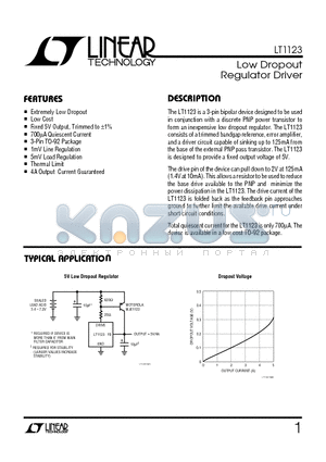 LT1123 datasheet - Low Dropout Regulator Driver