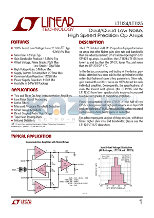 LT1124AM datasheet - Dual/Quad Low Noise, High Speed Precision Op Amps