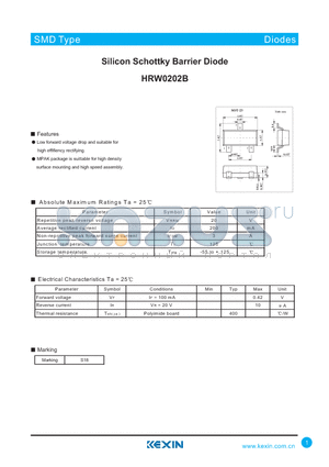 HRW0202B datasheet - Silicon Schottky Barrier Diode