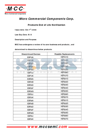 EGP20G datasheet - 2.0 Amp Glass Passivated High Efficient Rectifiers 50 to 800 Volts