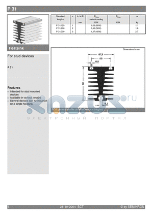 P31 datasheet - For stud devices