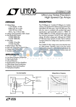 LT1128CS8 datasheet - Ultra Low Noise Precision High Speed Op Amps