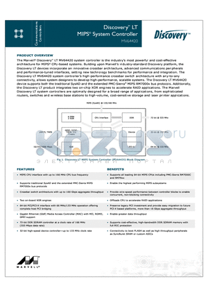 MV64420 datasheet - MIPS^ System Controller