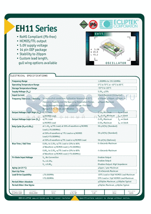 EH1100ETTS-70000M-G datasheet - OSCILLATOR