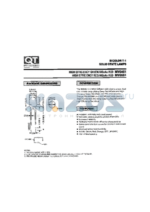 MV6661 datasheet - BICOLOR T-1 SOLID STATE LAMPS