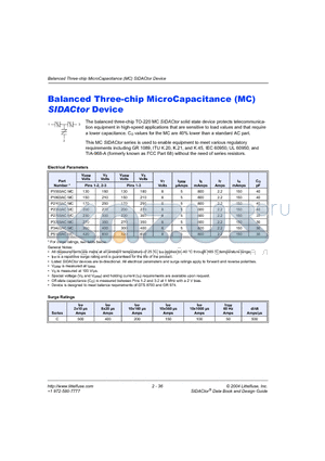 P3403ACMC datasheet - Balanced Three-chip MicroCapacitance (MC) SIDACtor Device