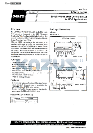 LC7071NM datasheet - Synchronous Error Correction LSI for RDS Applications